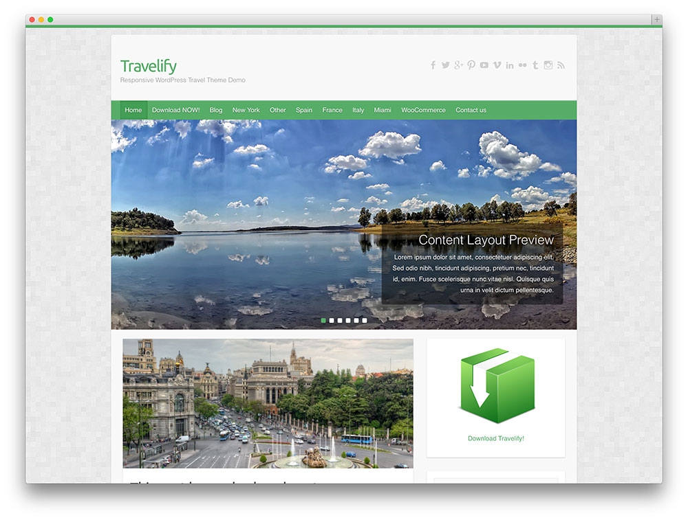 Travelify corporate travel theme