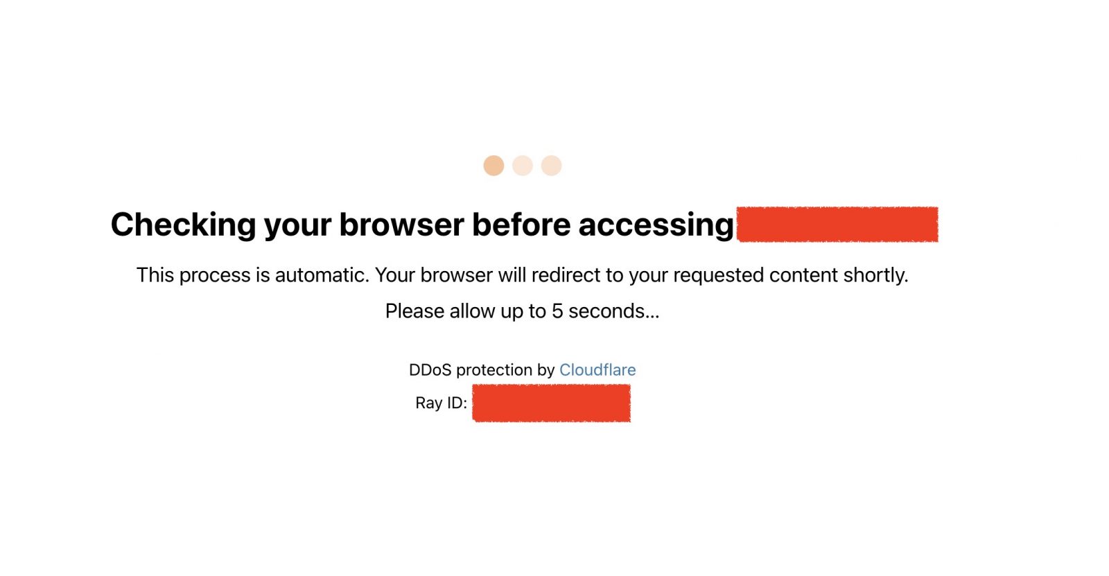 Nếu được nhập chính xác, Cloudflare sẽ thêm trang kiểm tra này.