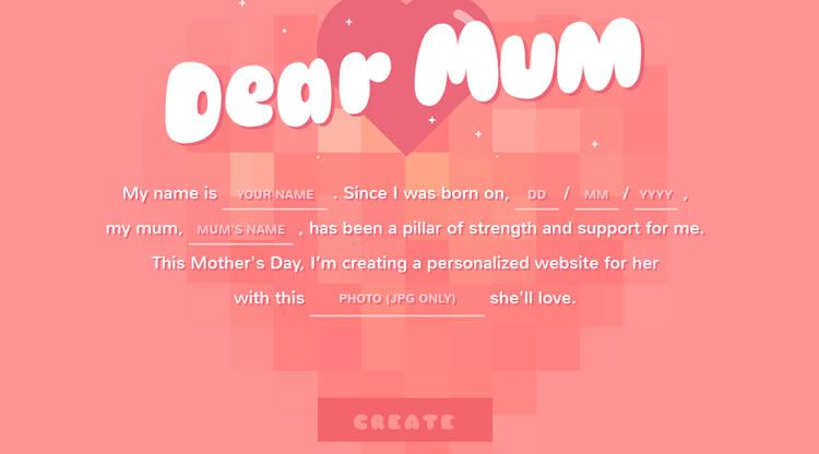 the inspirationally designed Submission Form f-rom Dear Mum