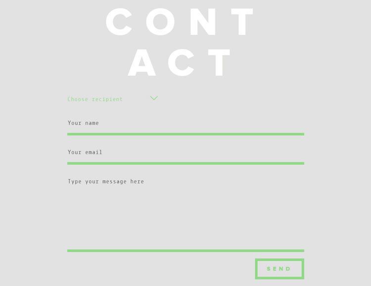 the original design Minimal & Bold Contact Form f-rom Ola Kvernberg