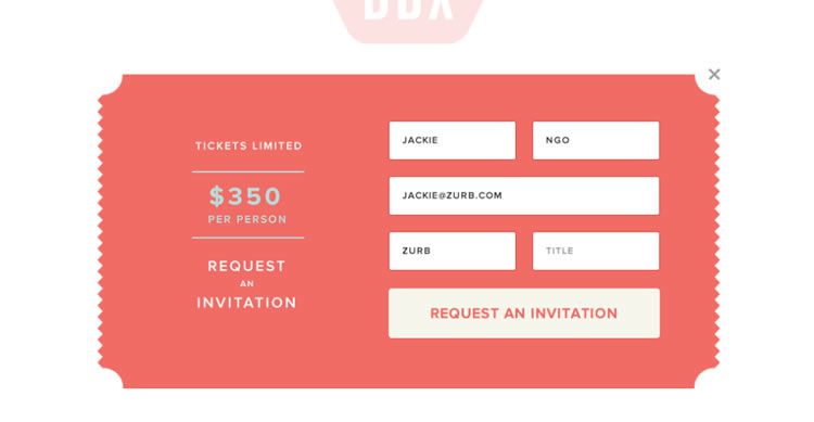 the inspirationally designed Sign Up Modal Form f-rom D-ropbox - DBX