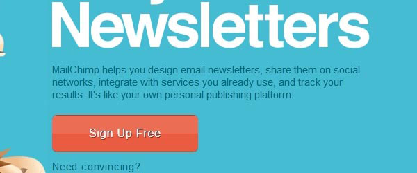 mailchimp.com Call to action button
