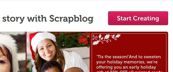 scrapblog.com Call to action button