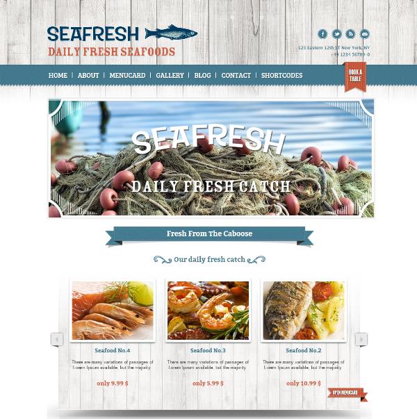 delimondo wordpress restaurant seafood theme