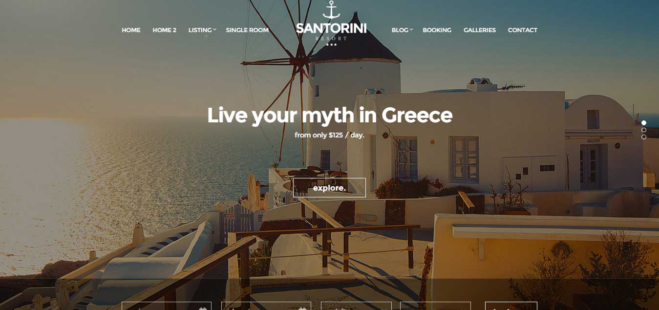 santorini resort responsive hotel template