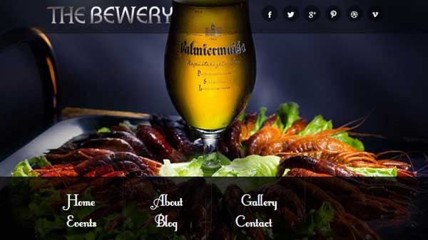 Giao diện web nhà hàng The Bewery