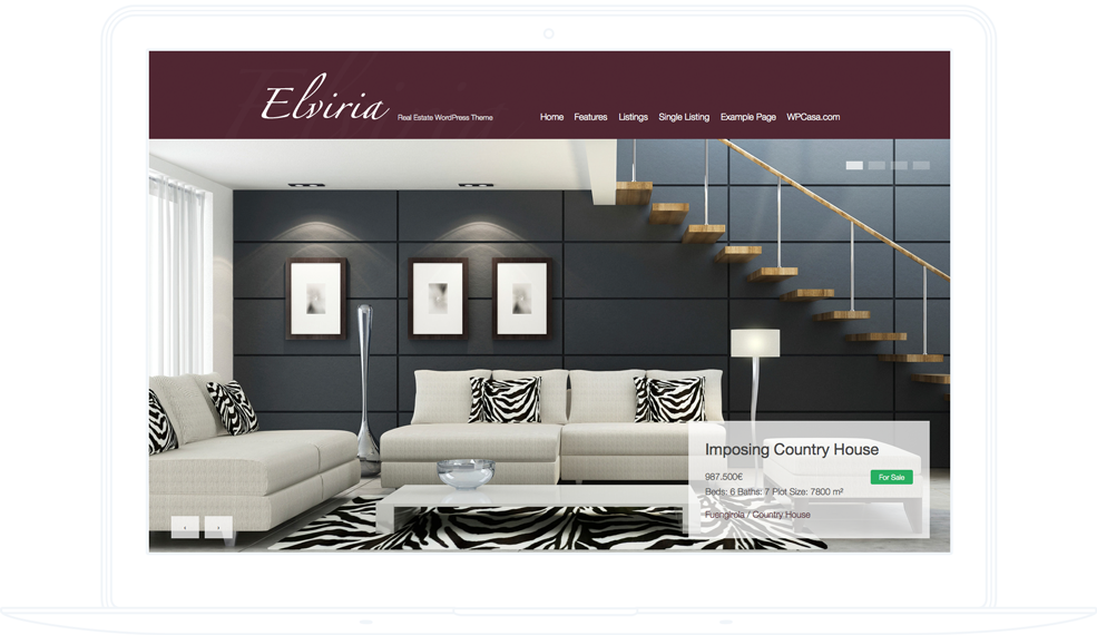 Tìm hiểu chủ đề WPCasa Elviria dành cho thiết kế website bất động sản 2
