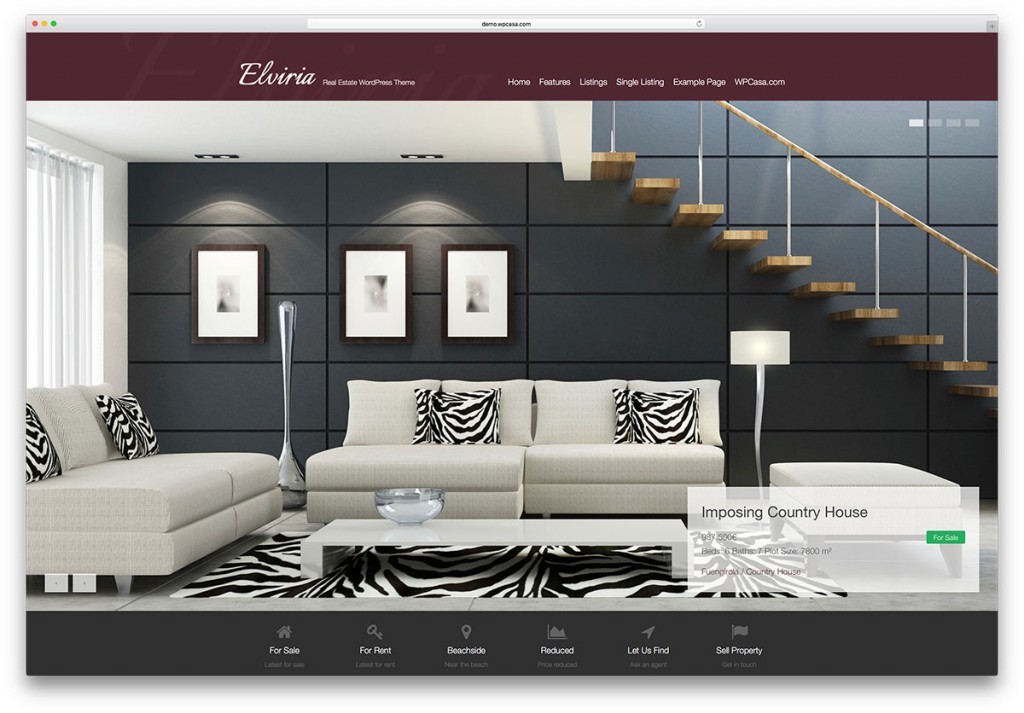 Tìm hiểu chủ đề WPCasa Elviria dành cho thiết kế website bất động sản