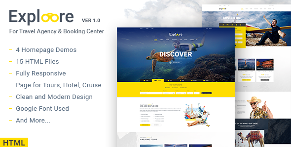 Tìm hiểu mẫu thiết kế website du lịch HTML Exploore 2