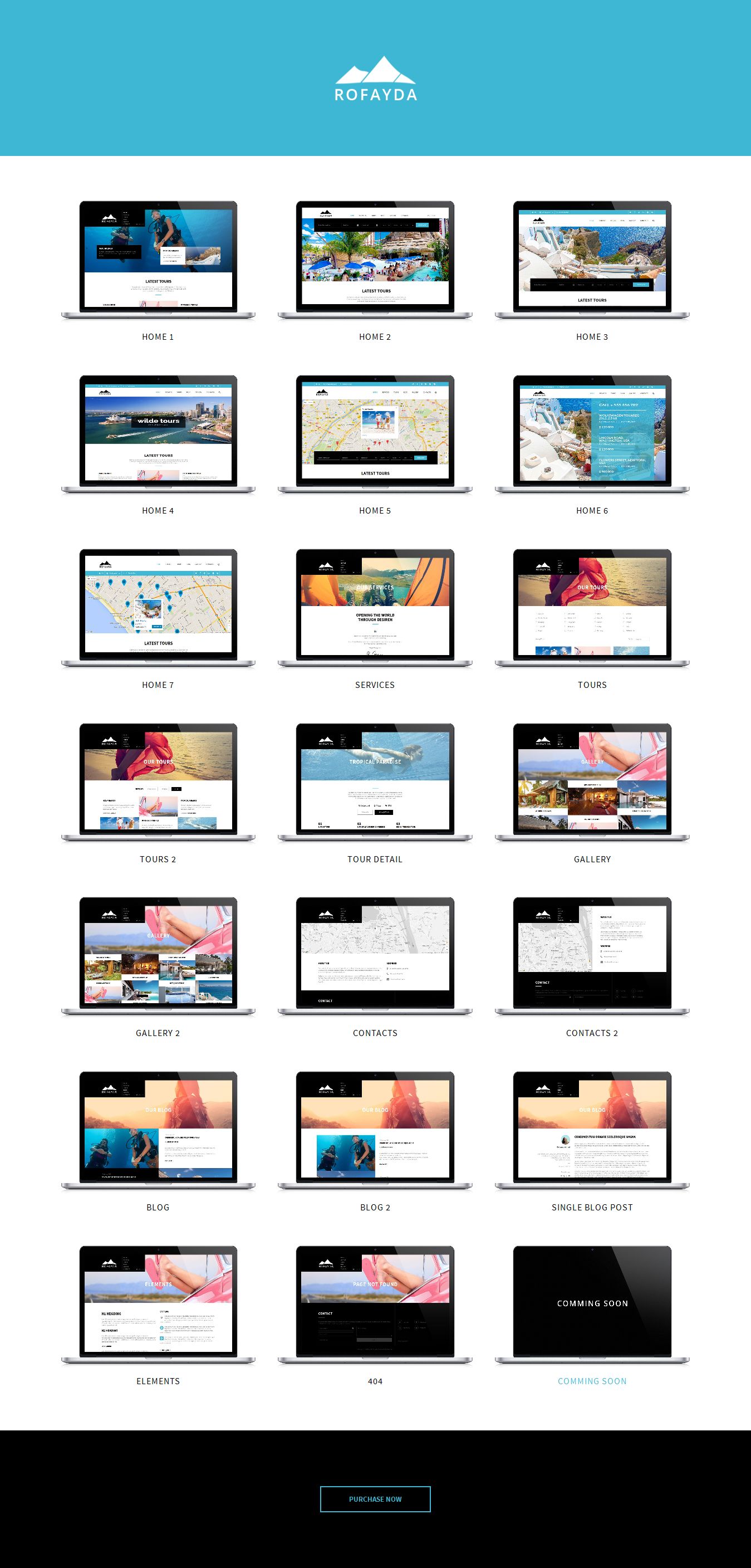 Tìm hiểu mẫu thiết kế website du lịch HTML Rofayda 2
